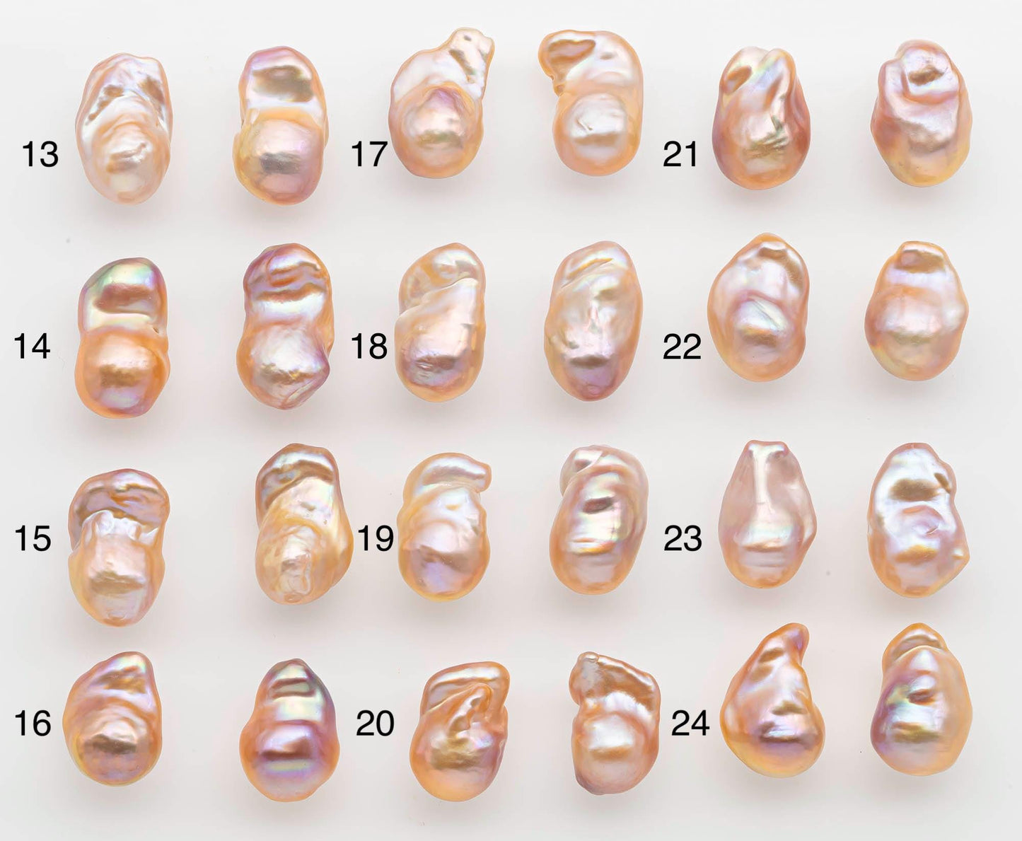 15-17mm Peach Color Baroque Pearl Matching Pair, High Luster Freshwater Pearls for Earrings or Jewelry Making, No Hole Loose, SKU # 2617BA