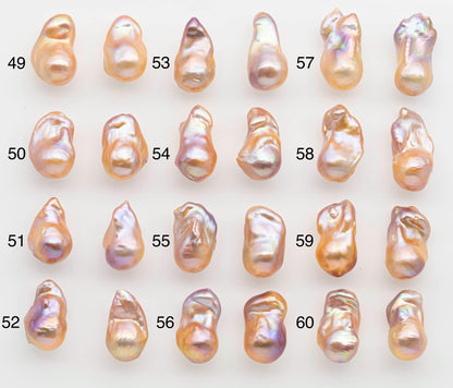 15-17mm Peach Color Baroque Pearl Matching Pair, High Luster Freshwater Pearls for Earrings or Jewelry Making, No Hole Loose, SKU # 2617BA