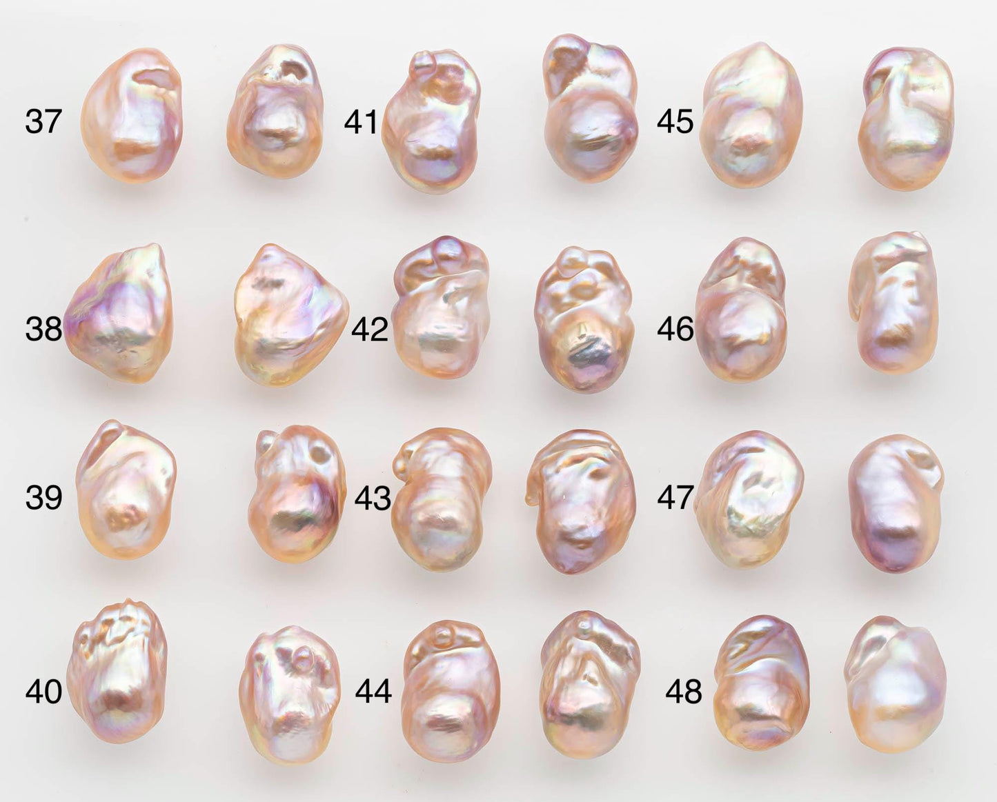 15-17mm Peach Color Baroque Pearl Matching Pair, High Luster Freshwater Pearls for Earrings or Jewelry Making, No Hole Loose, SKU # 2618BA