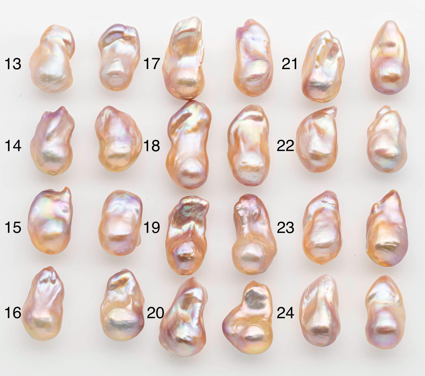 15-17mm Peach Color Baroque Pearl Matching Pair, High Luster Freshwater Pearls for Earrings or Jewelry Making, No Hole Loose, SKU # 2619BA