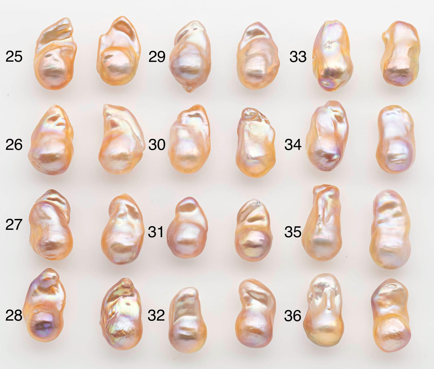 15-17mm Peach Color Baroque Pearl Matching Pair, High Luster Freshwater Pearls for Earrings or Jewelry Making, No Hole Loose, SKU # 2619BA