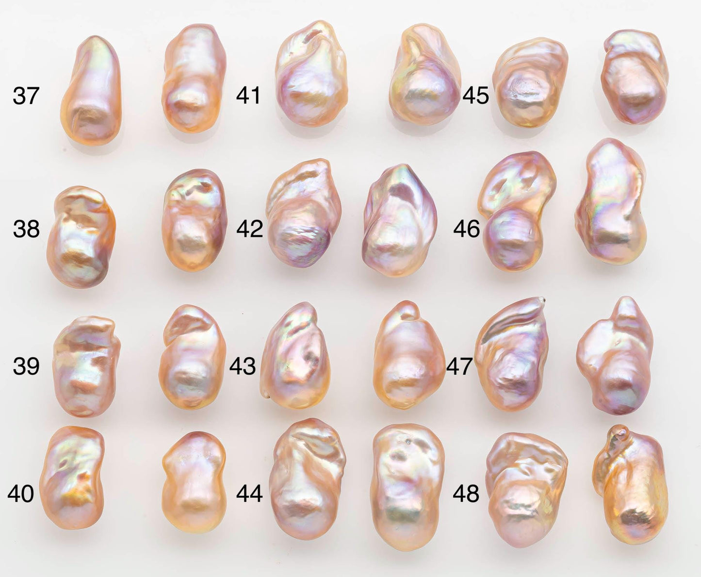 15-17mm Peach Color Baroque Pearl Matching Pair, High Luster Freshwater Pearls for Earrings or Jewelry Making, No Hole Loose, SKU # 2619BA