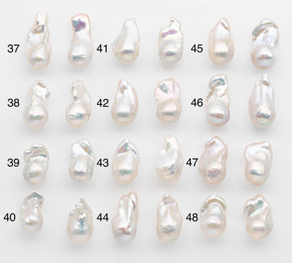 15-17mm White Baroque Pearl Matching Pair, High Luster Freshwater Pearls for Earrings or Jewelry Making, No Hole Loose, SKU # 2620BA