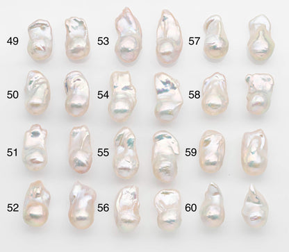 15-17mm White Baroque Pearl Matching Pair, High Luster Freshwater Pearls for Earrings or Jewelry Making, No Hole Loose, SKU # 2620BA