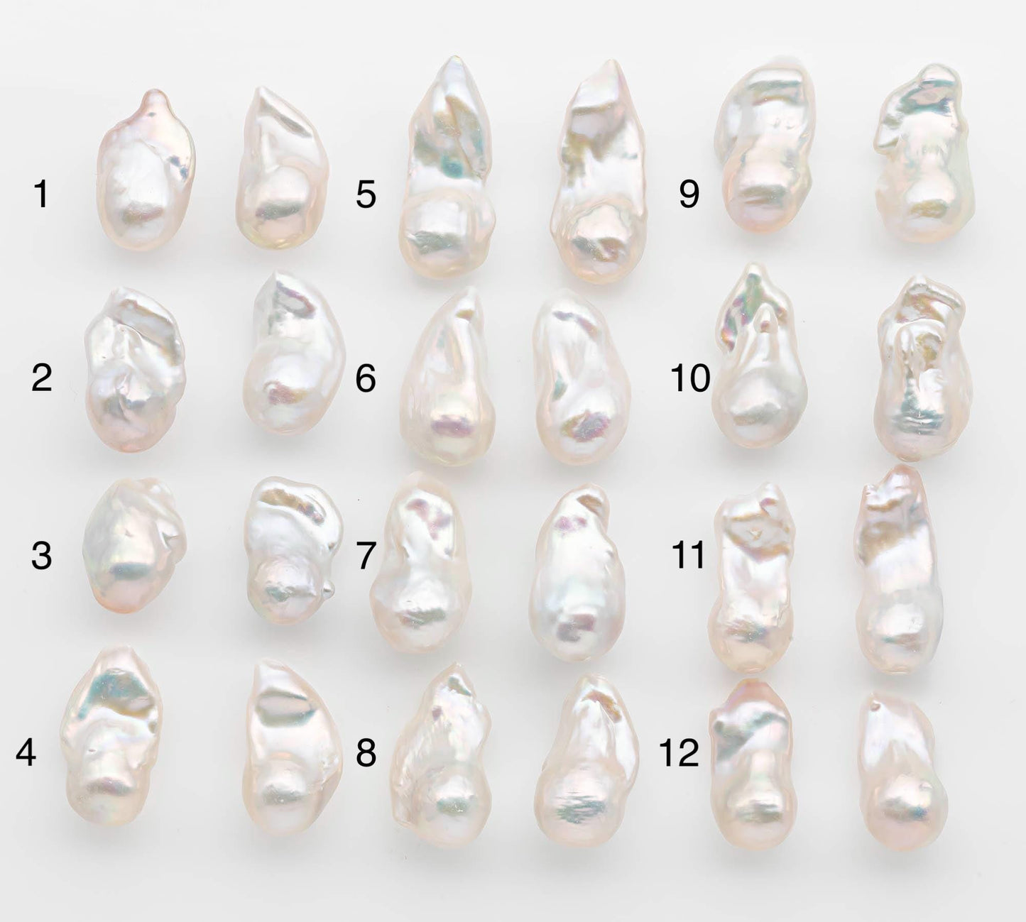 15-17mm White Baroque Pearl Matching Pair, High Luster Freshwater Pearls for Earrings or Jewelry Making, No Hole Loose, SKU # 2620BA