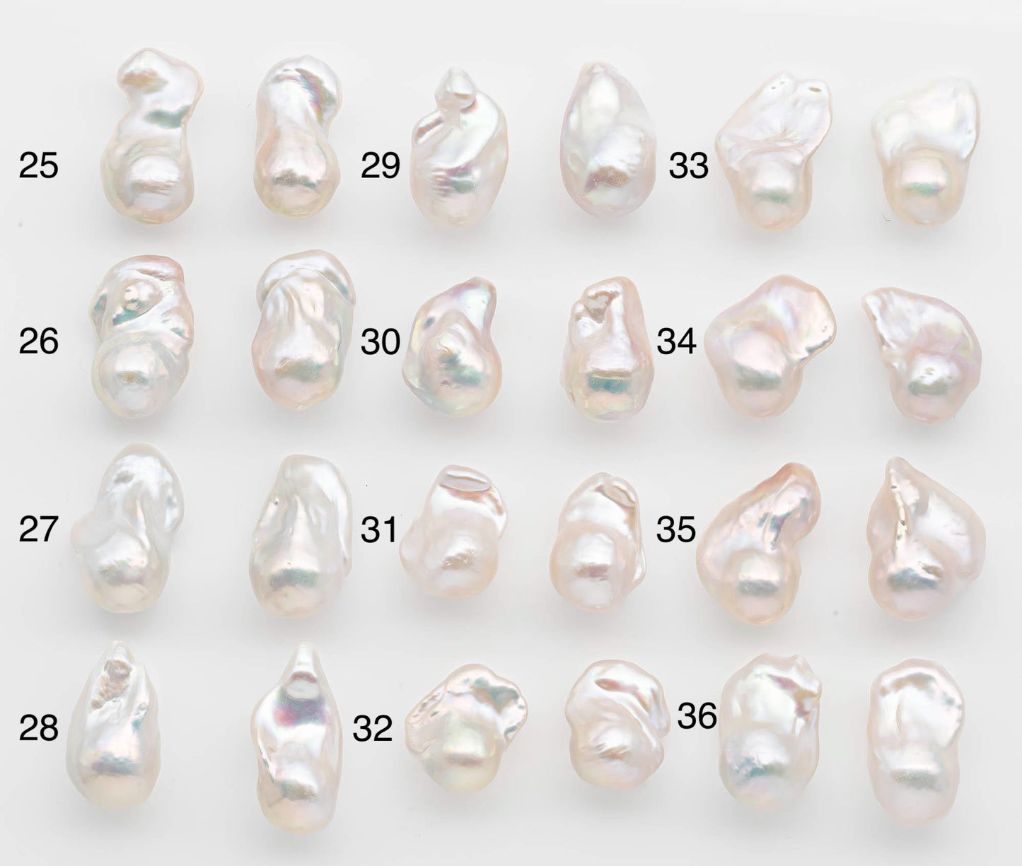 15-17mm White Baroque Pearl Matching Pair, High Luster Freshwater Pearls for Earrings or Jewelry Making, No Hole Loose, SKU # 2621BA