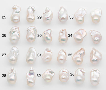 15-17mm White Baroque Pearl Matching Pair, High Luster Freshwater Pearls for Earrings or Jewelry Making, No Hole Loose, SKU # 2621BA