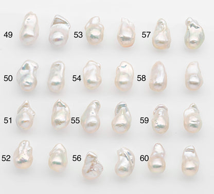 15-17mm White Baroque Pearl Matching Pair, High Luster Freshwater Pearls for Earrings or Jewelry Making, No Hole Loose, SKU # 2621BA