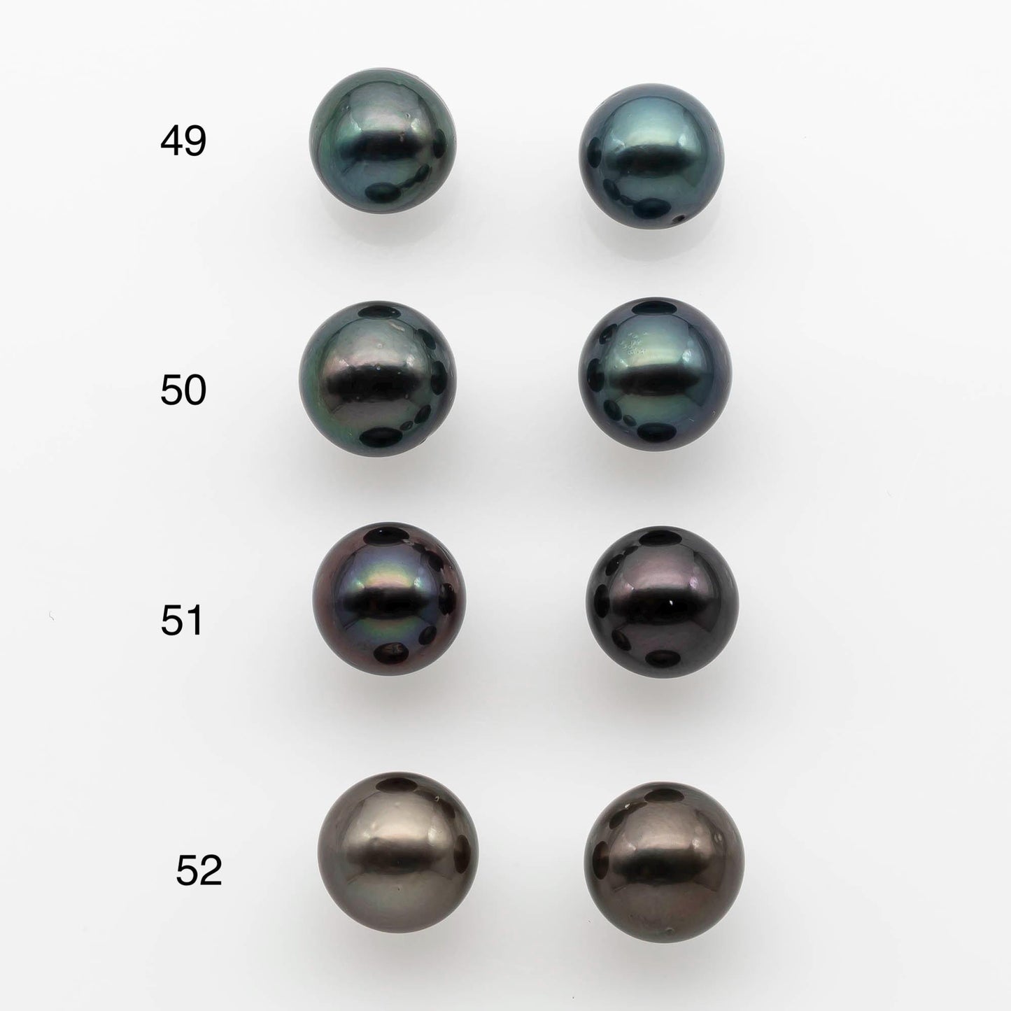 10-11mm Matching Pair Near Round Tahitian Pearl in High Luster, Undrilled for Making Earring or Pendant, SKU # 2542TH