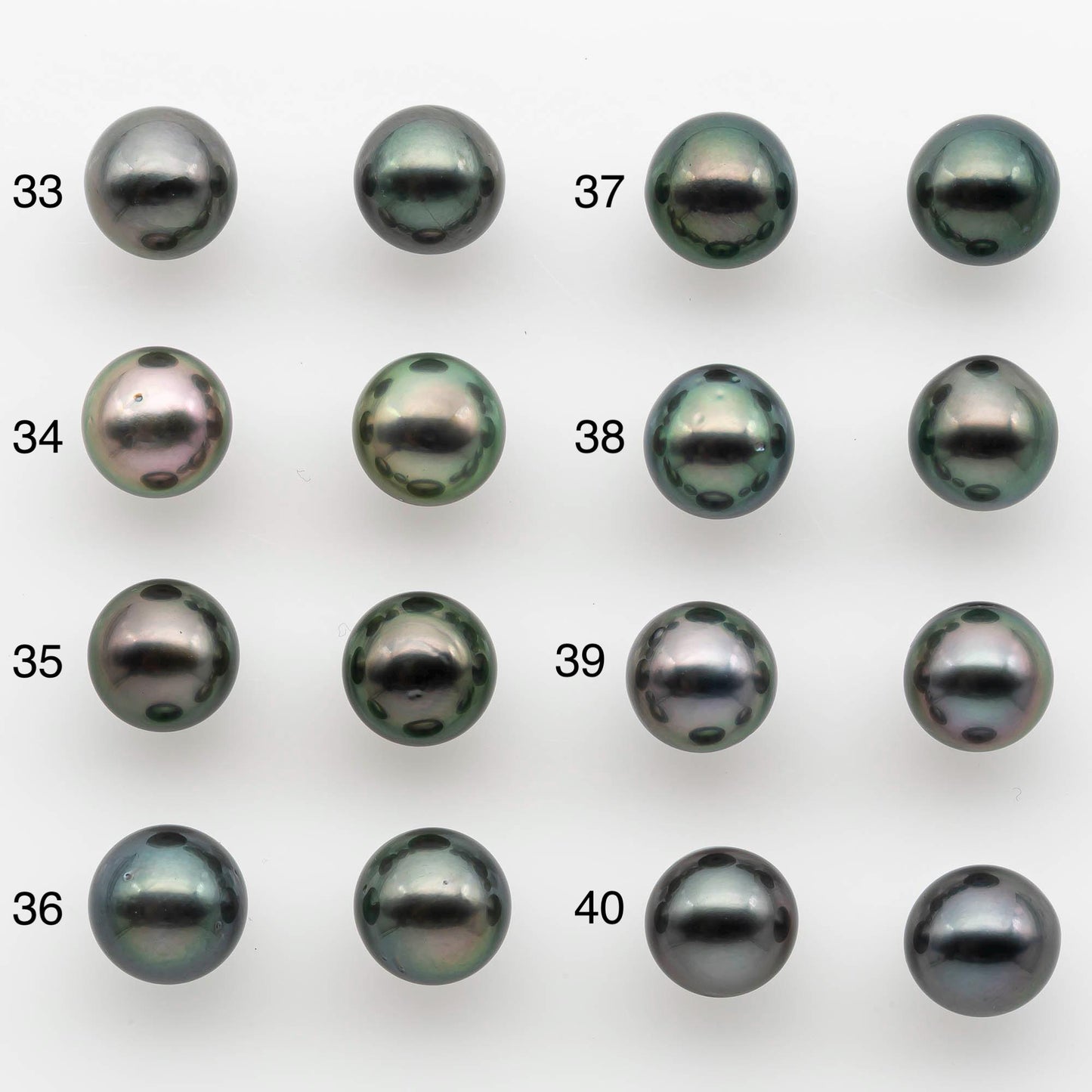 10-11mm Matching Pair Near Round Tahitian Pearl in High Luster, Undrilled for Making Earring or Pendant, SKU # 2542TH