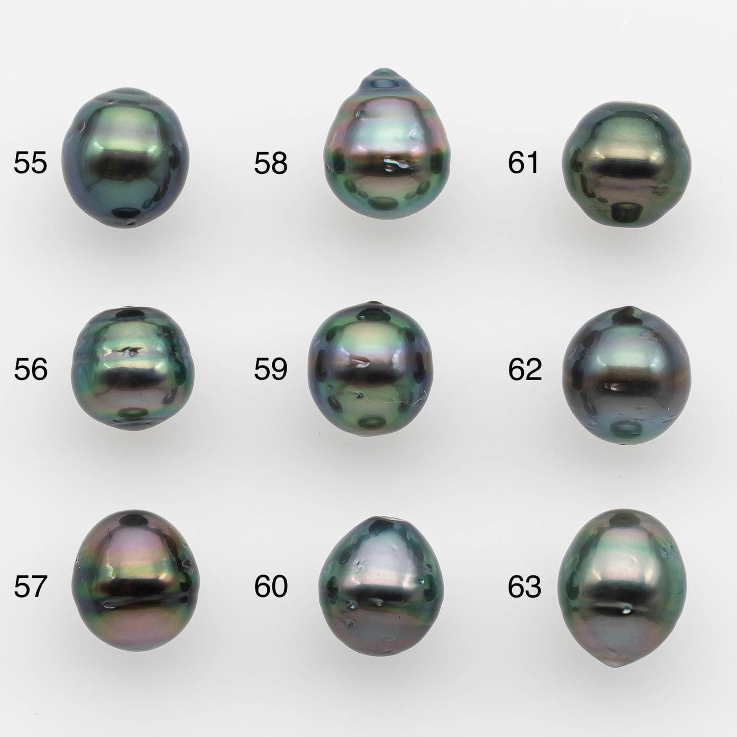 8-9mm Natural Color Tahitian Pearl Drop Shape Loose Single Piece Undrilled in High Luster and Minor Blemishes, SKU # 2622TH