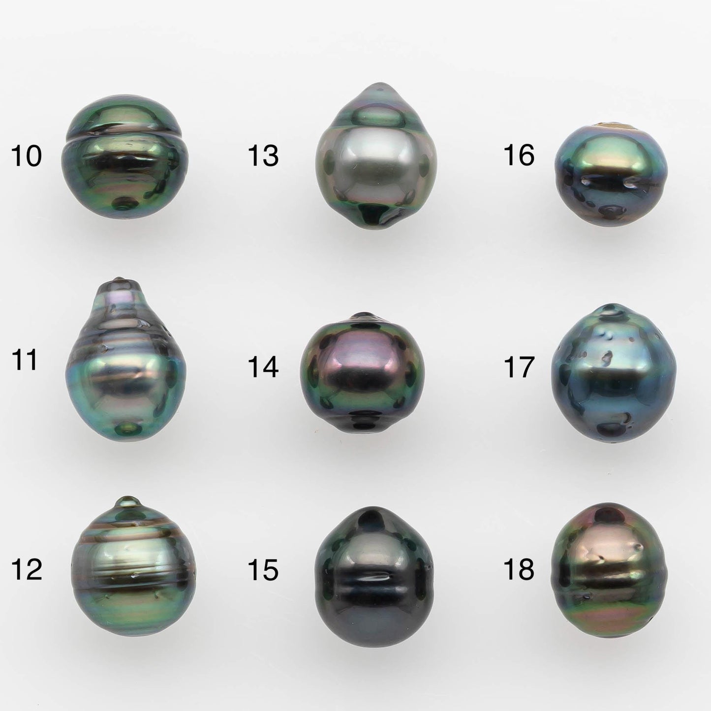 8-9mm Natural Color Tahitian Pearl Drop Shape Loose Single Piece Undrilled in High Luster and Minor Blemishes, SKU #2623TH
