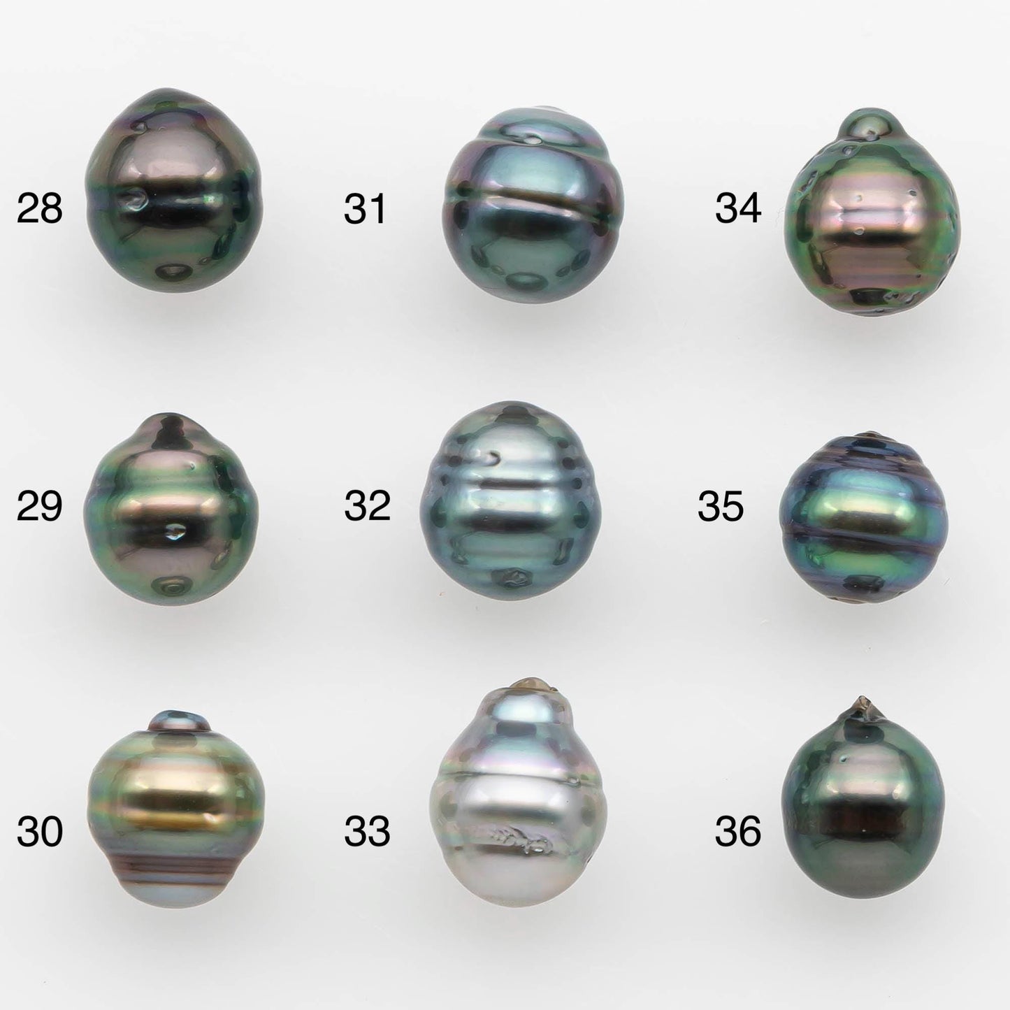 8-9mm Natural Color Tahitian Pearl Drop Shape Loose Single Piece Undrilled in High Luster and Minor Blemishes, SKU #2623TH