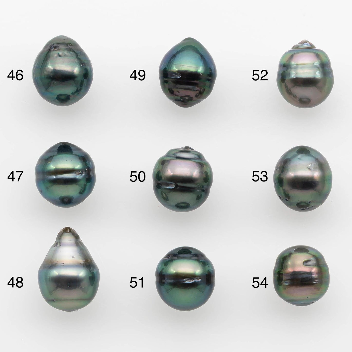 8-9mm Natural Color Tahitian Pearl Drop Shape Loose Single Piece Undrilled in High Luster and Minor Blemishes, SKU #2623TH
