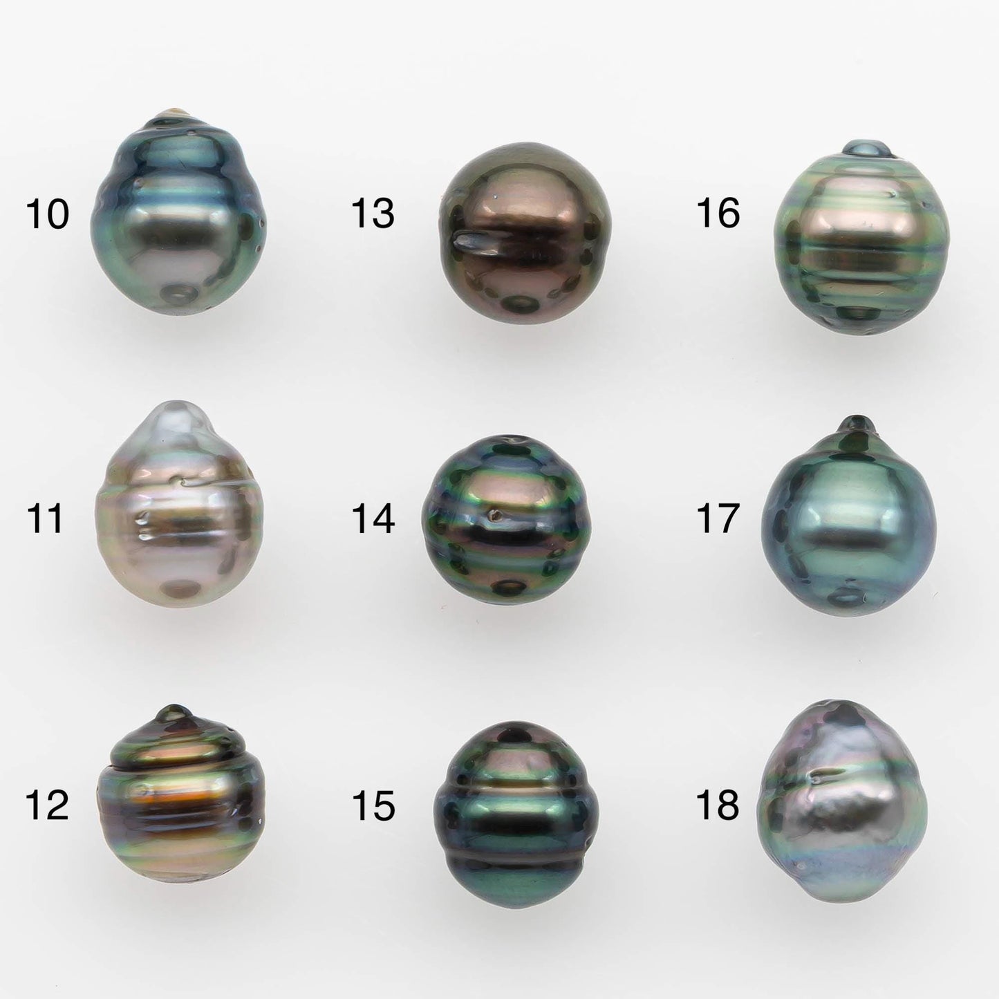 8-9mm Natural Color Tahitian Pearl Drop Shape Loose Single Piece Undrilled in High Luster and Minor Blemishes, SKU # 2624TH