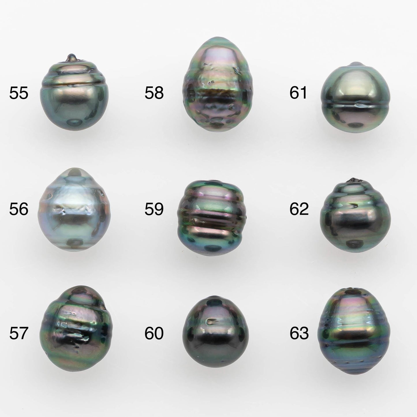 8-9mm Natural Color Tahitian Pearl Drop Shape Loose Single Piece Undrilled in High Luster and Minor Blemishes, SKU # 2624TH