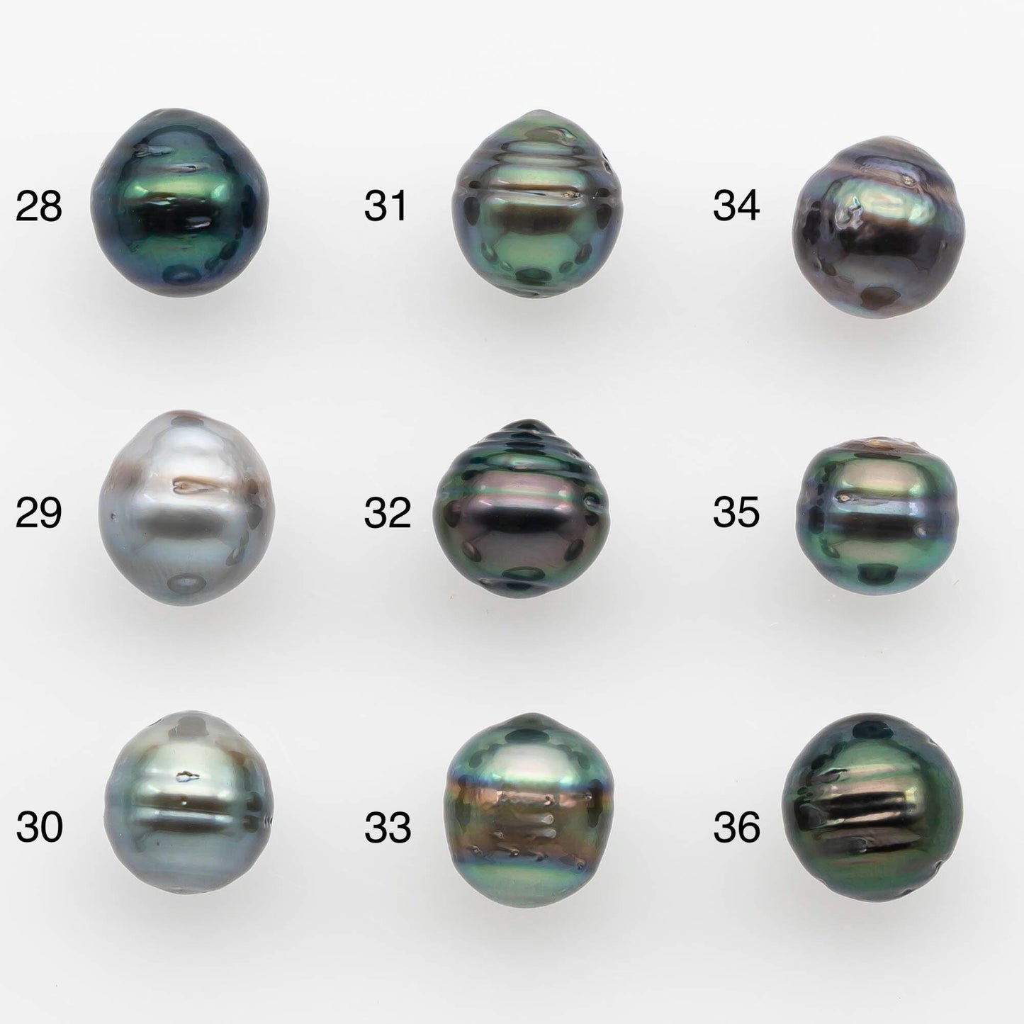 8-9mm Natural Color Tahitian Pearl Drop Shape Loose Single Piece Undrilled in High Luster and Minor Blemishes, SKU # 2625TH