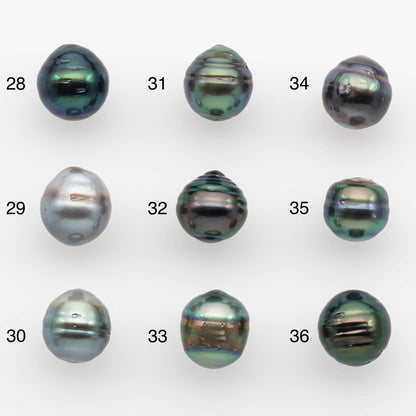 8-9mm Natural Color Tahitian Pearl Drop Shape Loose Single Piece Undrilled in High Luster and Minor Blemishes, SKU # 2625TH
