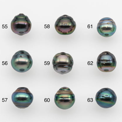 8-9mm Natural Color Tahitian Pearl Drop Shape Loose Single Piece Undrilled in High Luster and Minor Blemishes, SKU # 2625TH