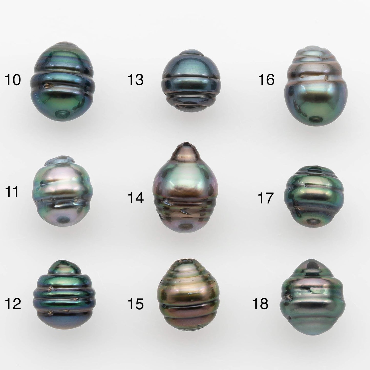 8-9mm Natural Color Tahitian Pearl Drop Shape Loose Single Piece Undrilled in High Luster and Minor Blemishes, SKU # 2626TH