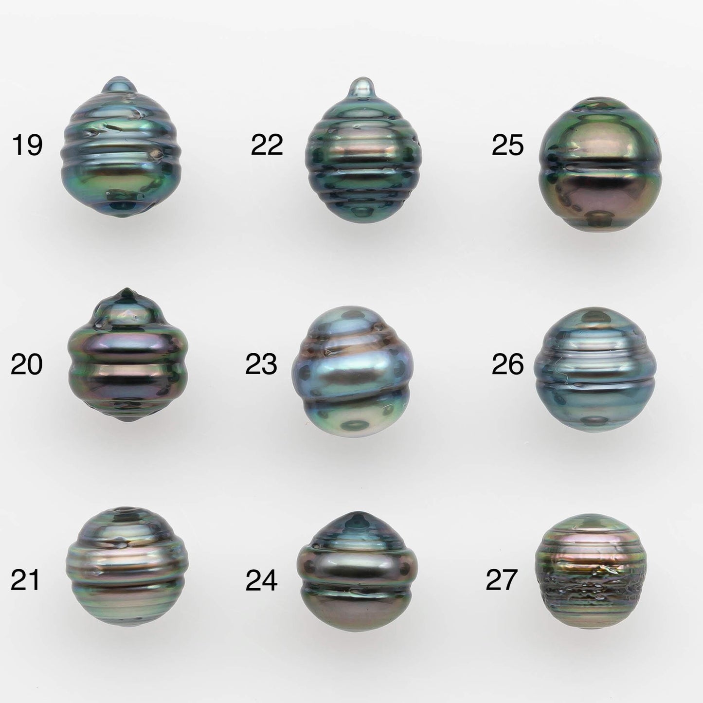 8-9mm Natural Color Tahitian Pearl Drop Shape Loose Single Piece Undrilled in High Luster and Minor Blemishes, SKU # 2626TH