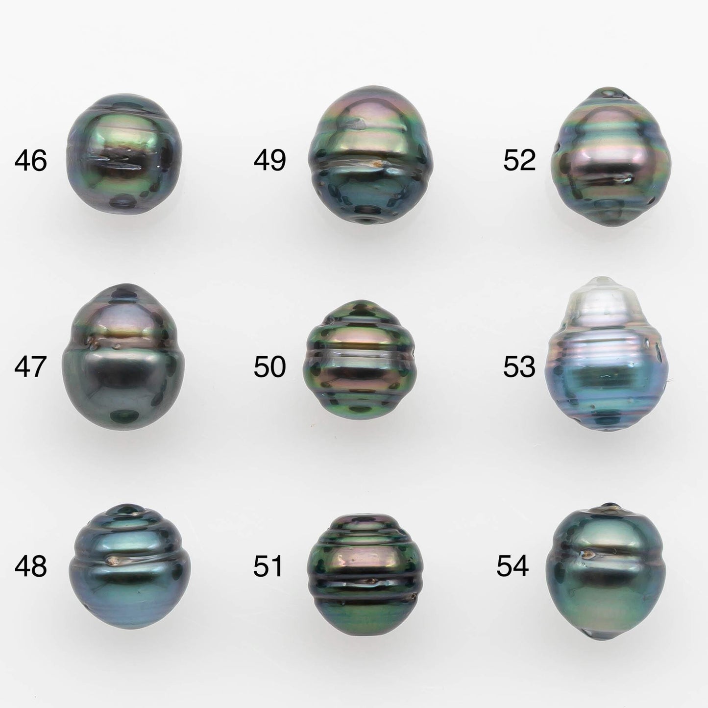 8-9mm Natural Color Tahitian Pearl Drop Shape Loose Single Piece Undrilled in High Luster and Minor Blemishes, SKU # 2628TH