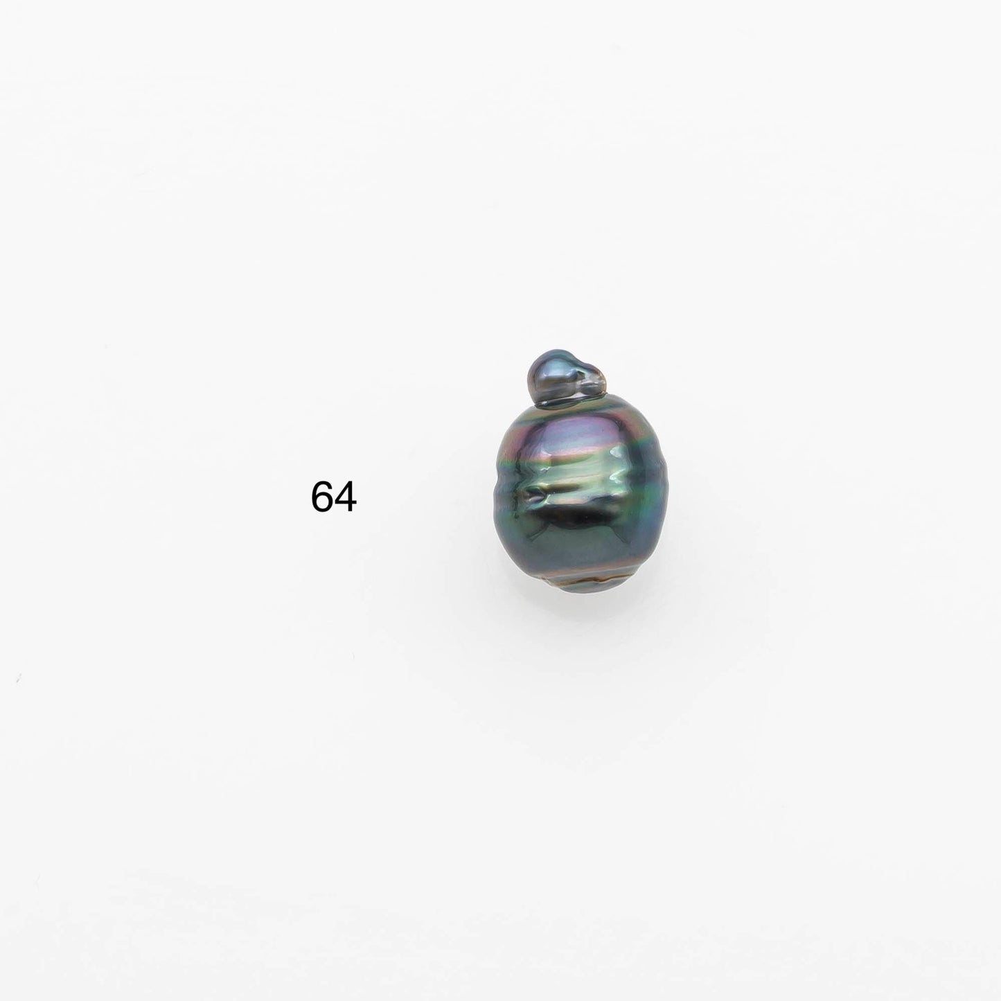 8-9mm Natural Color Tahitian Pearl Drop Shape Loose Single Piece Undrilled in High Luster and Minor Blemishes, SKU # 2628TH