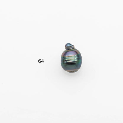 8-9mm Natural Color Tahitian Pearl Drop Shape Loose Single Piece Undrilled in High Luster and Minor Blemishes, SKU # 2628TH