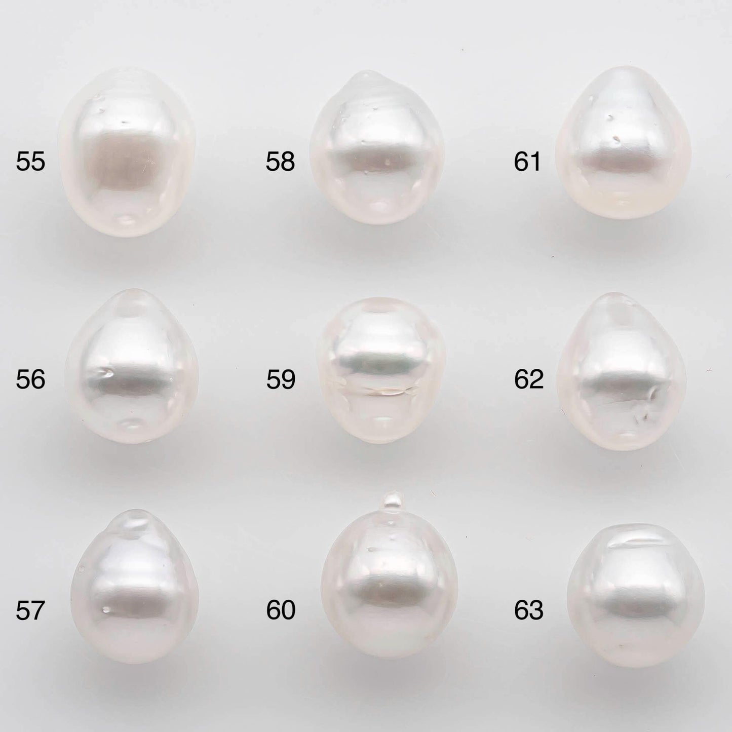 9-10mm South Sea Pearl Drop in Natural White Colors and Beautiful Luster with Minor Blemish, Undrilled Single Piece, SKU # 2543SS