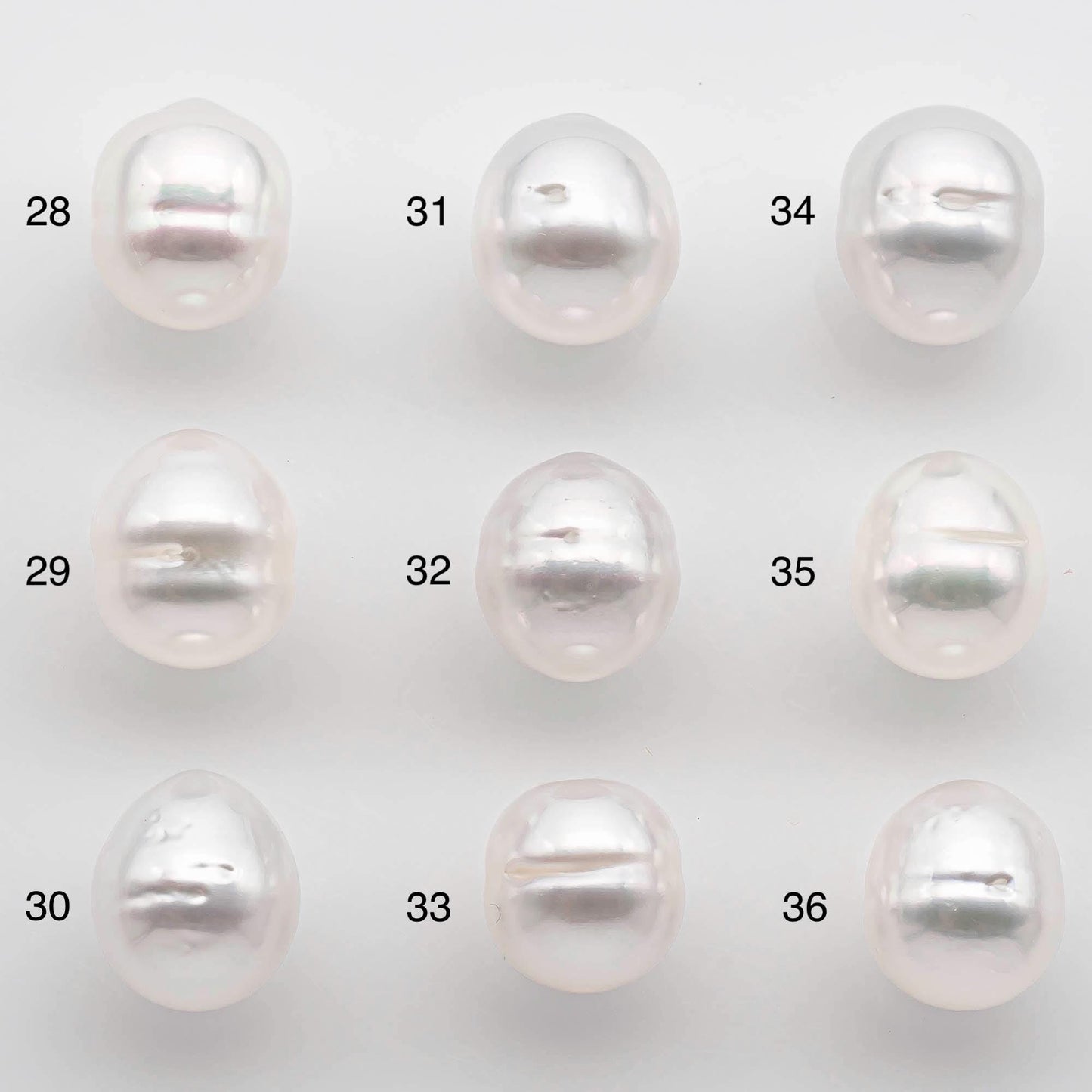 9-10mm Drop South Sea Pearl with High Luster and Natural White Color with Minor Blemish, Loose Single Pice Undrilled, SKU # 2545SS