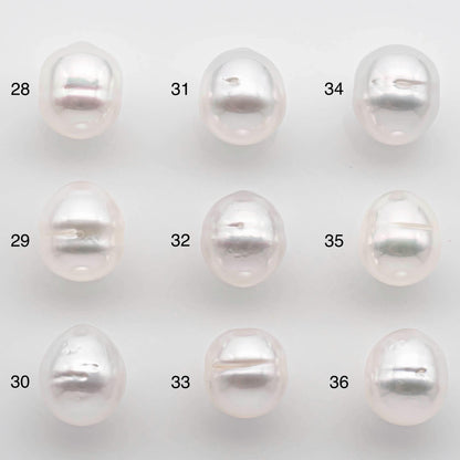 9-10mm Drop South Sea Pearl with High Luster and Natural White Color with Minor Blemish, Loose Single Pice Undrilled, SKU # 2545SS