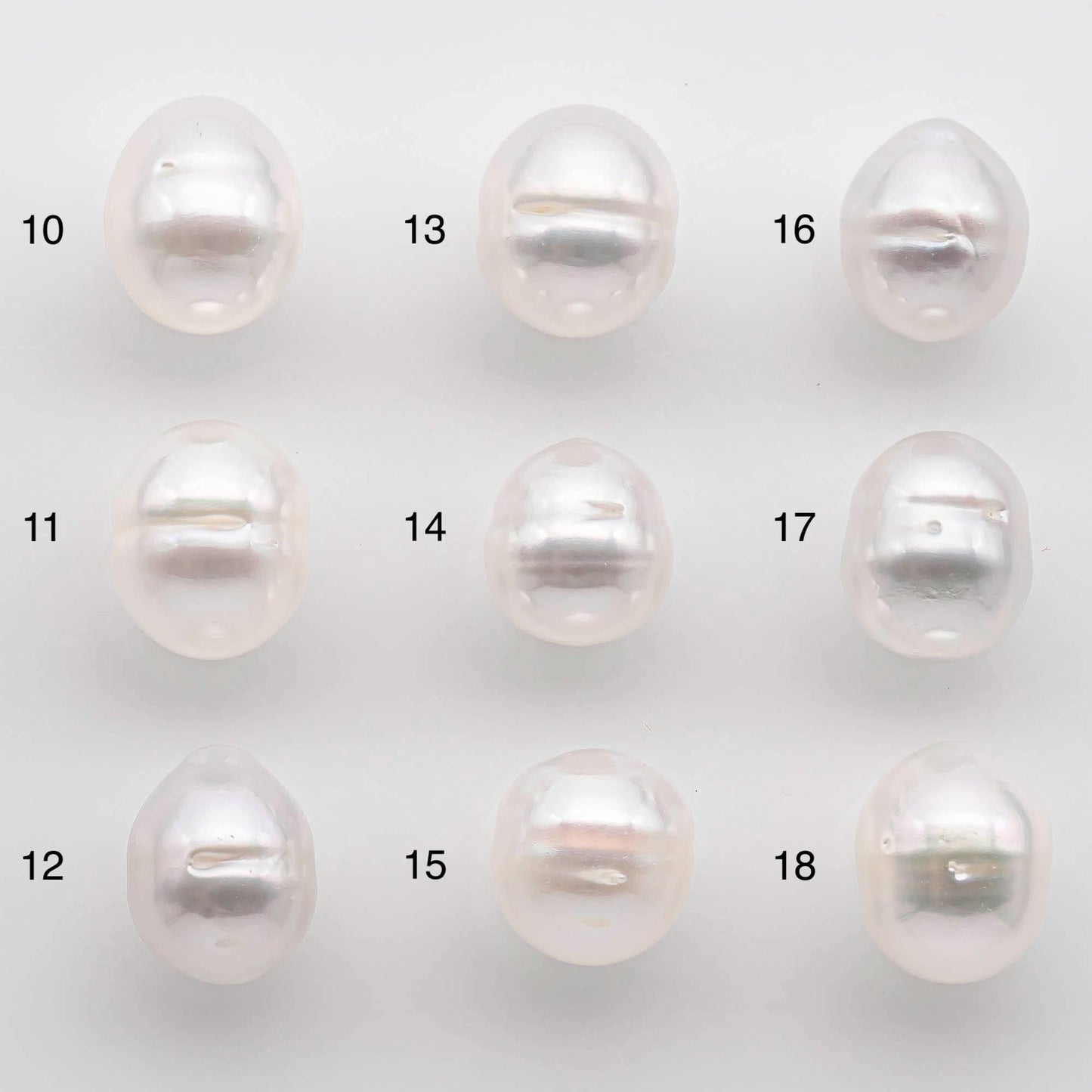 9-10mm Drop South Sea Pearl with High Luster and Natural White Color with Minor Blemish, Loose Single Pice Undrilled, SKU # 2546SS