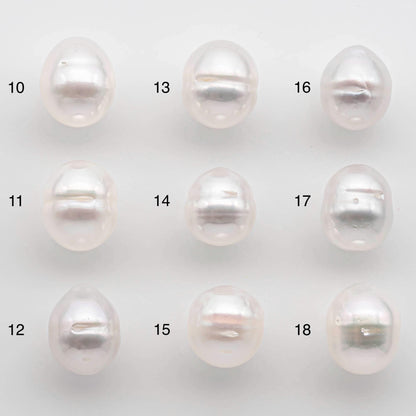 9-10mm Drop South Sea Pearl with High Luster and Natural White Color with Minor Blemish, Loose Single Pice Undrilled, SKU # 2546SS
