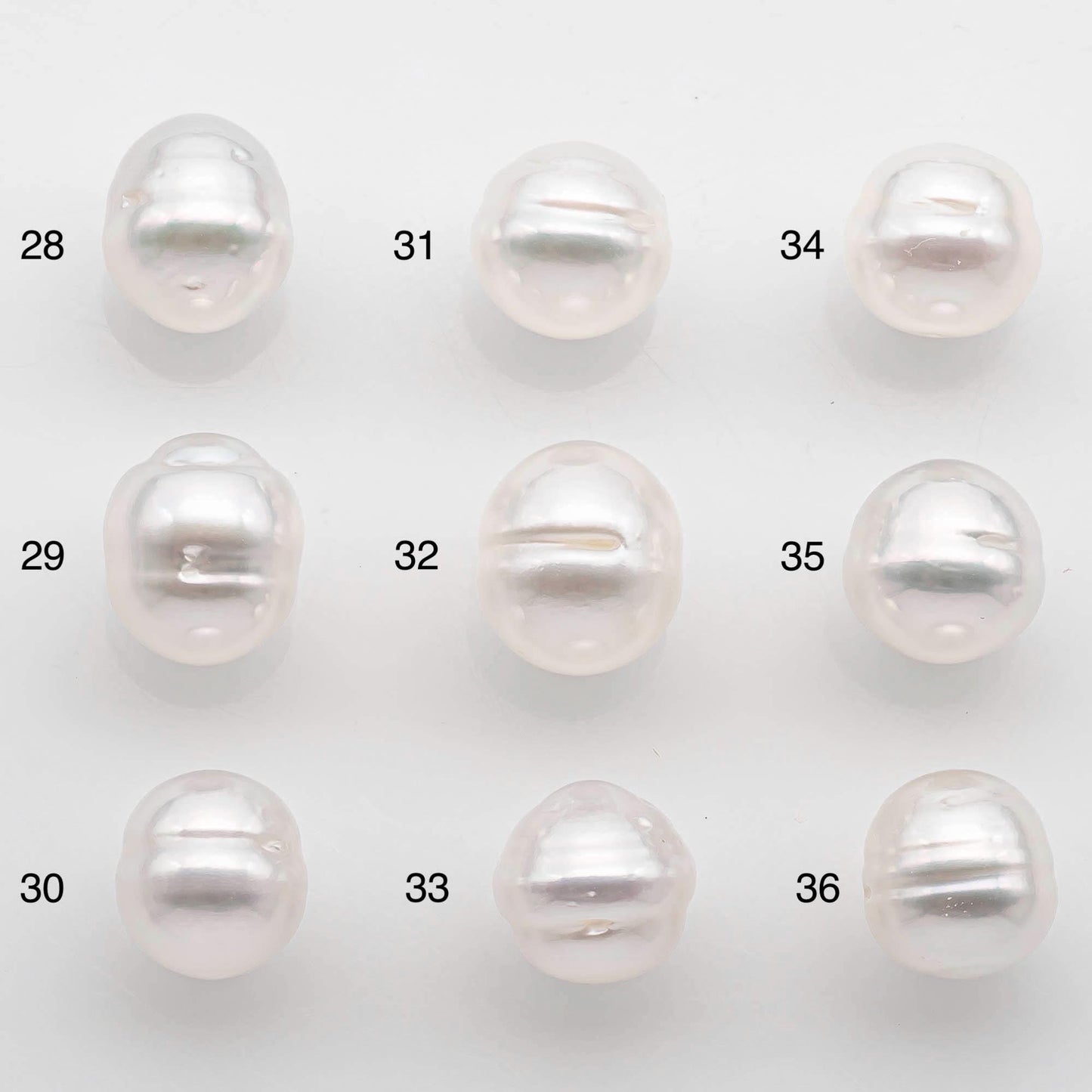 9-10mm Drop South Sea Pearl with High Luster and Natural White Color with Minor Blemish, Loose Single Pice Undrilled, SKU # 2546SS