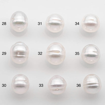9-10mm Drop South Sea Pearl with High Luster and Natural White Color with Minor Blemish, Loose Single Pice Undrilled, SKU # 2546SS