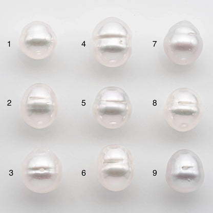 9-10mm Drop South Sea Pearl with High Luster and Natural White Color with Minor Blemish, Loose Single Pice Undrilled, SKU # 2546SS