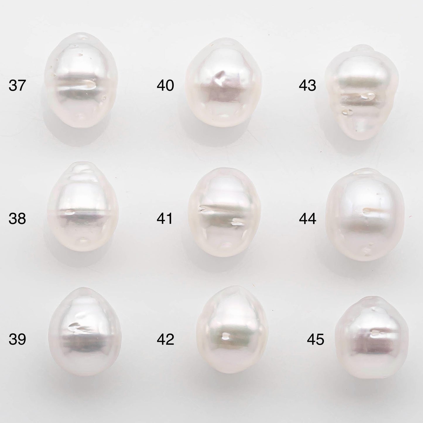9-10mm Drop South Sea Pearl with High Luster and Natural White Color with Minor Blemish, Loose Single Pice Undrilled, SKU # 2547SS