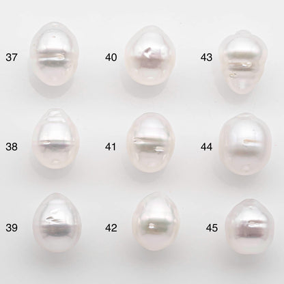 9-10mm Drop South Sea Pearl with High Luster and Natural White Color with Minor Blemish, Loose Single Pice Undrilled, SKU # 2547SS