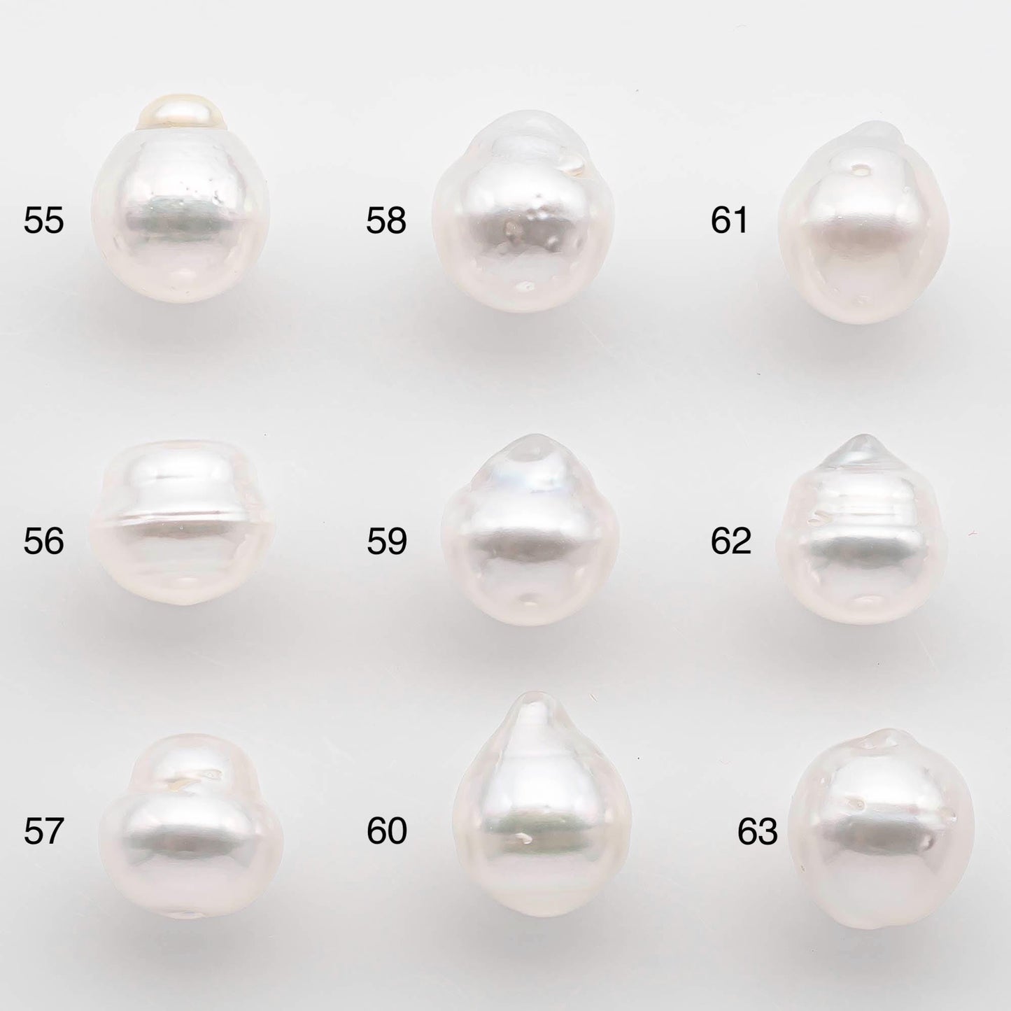 9-10mm Drop South Sea Pearl with High Luster and Natural White Color with Minor Blemish, Loose Single Pice Undrilled, SKU # 2547SS