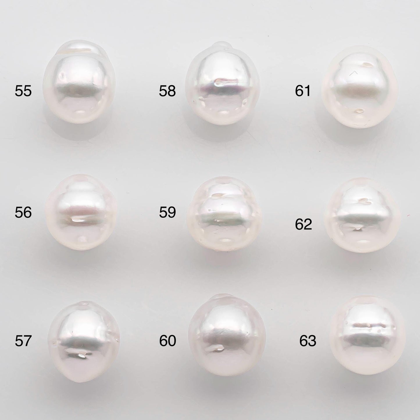 9-10mm Drop South Sea Pearl with High Luster and Natural White Color with Minor Blemish, Loose Single Pice Undrilled, SKU # 2548SS