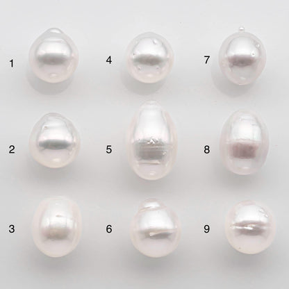 9-10mm Drop South Sea Pearl with High Luster and Natural White Color with Minor Blemish, Loose Single Pice Undrilled, SKU # 2548SS