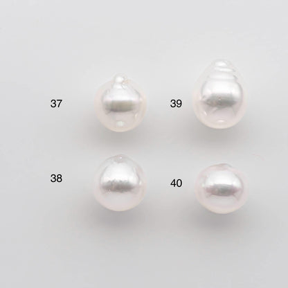 9-10mm South Sea Pearl Drop in Natural White Colors and Beautiful Luster, Undrilled Single Piece, SKU # 2551SS