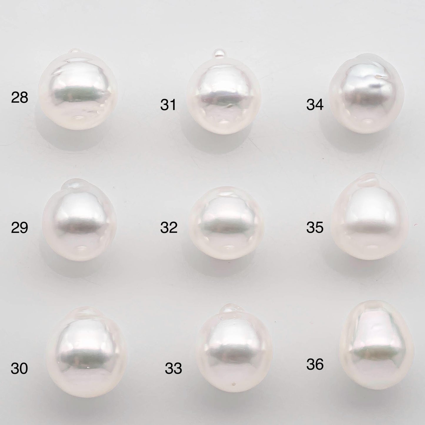 9-10mm South Sea Pearl Drop in Natural White Colors and Beautiful Luster, Undrilled Single Piece, SKU # 2551SS