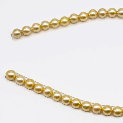 10-11mm 42 Pcs Gold South Sea Pearl,  Near Round with High Luster and Minor Blemishes for Jewelry Making, SKU # 2630GS