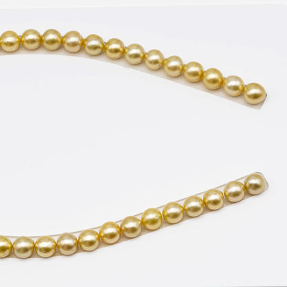 10-11mm 42 Pcs Gold South Sea Pearl,  Near Round with High Luster and Minor Blemishes for Jewelry Making, SKU # 2630GS