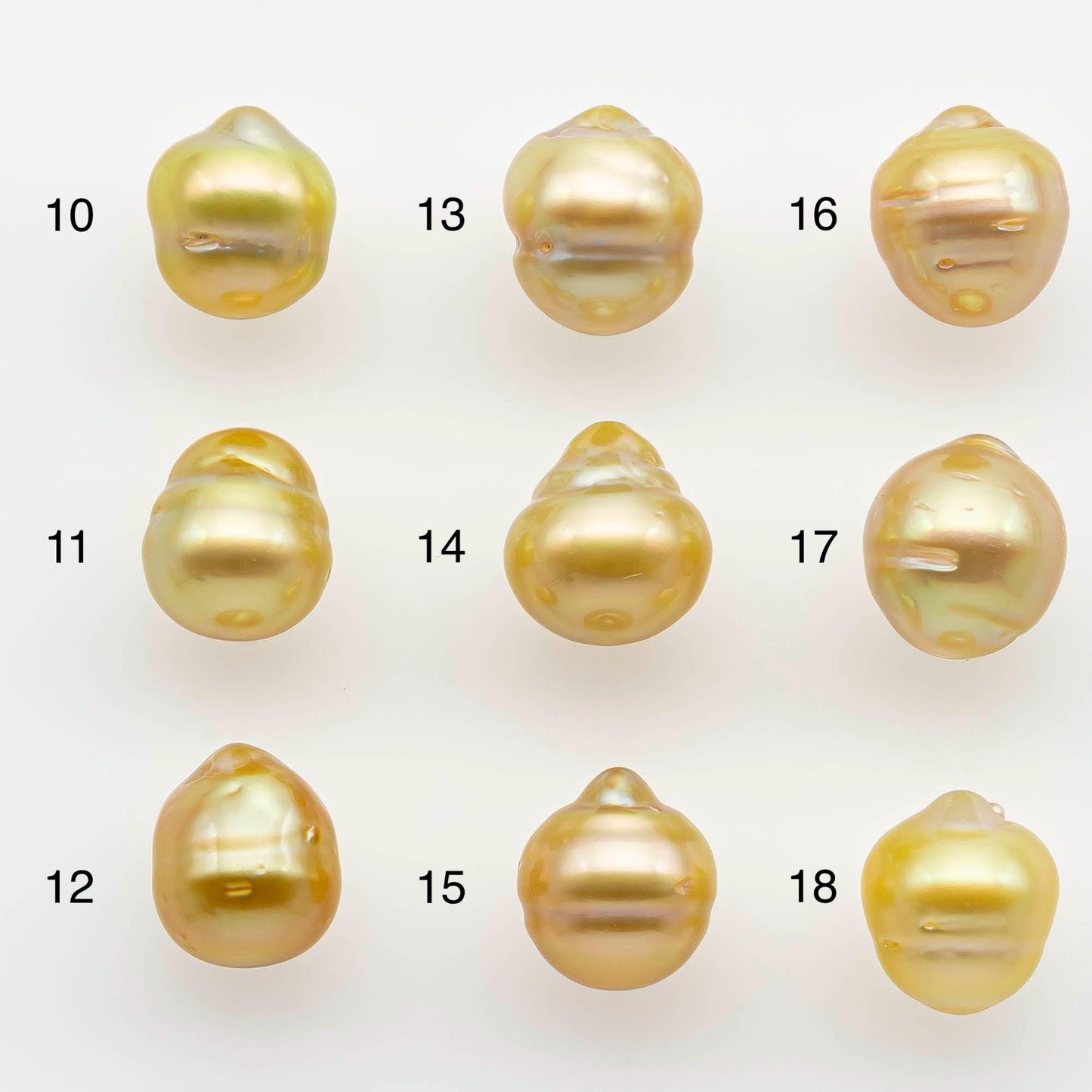9-10mm South Sea Pearl, Gold Drop Single Piece Nondrilled with High Luster and Minor Blemishes for Jewelry Making, SKU # 2552GS