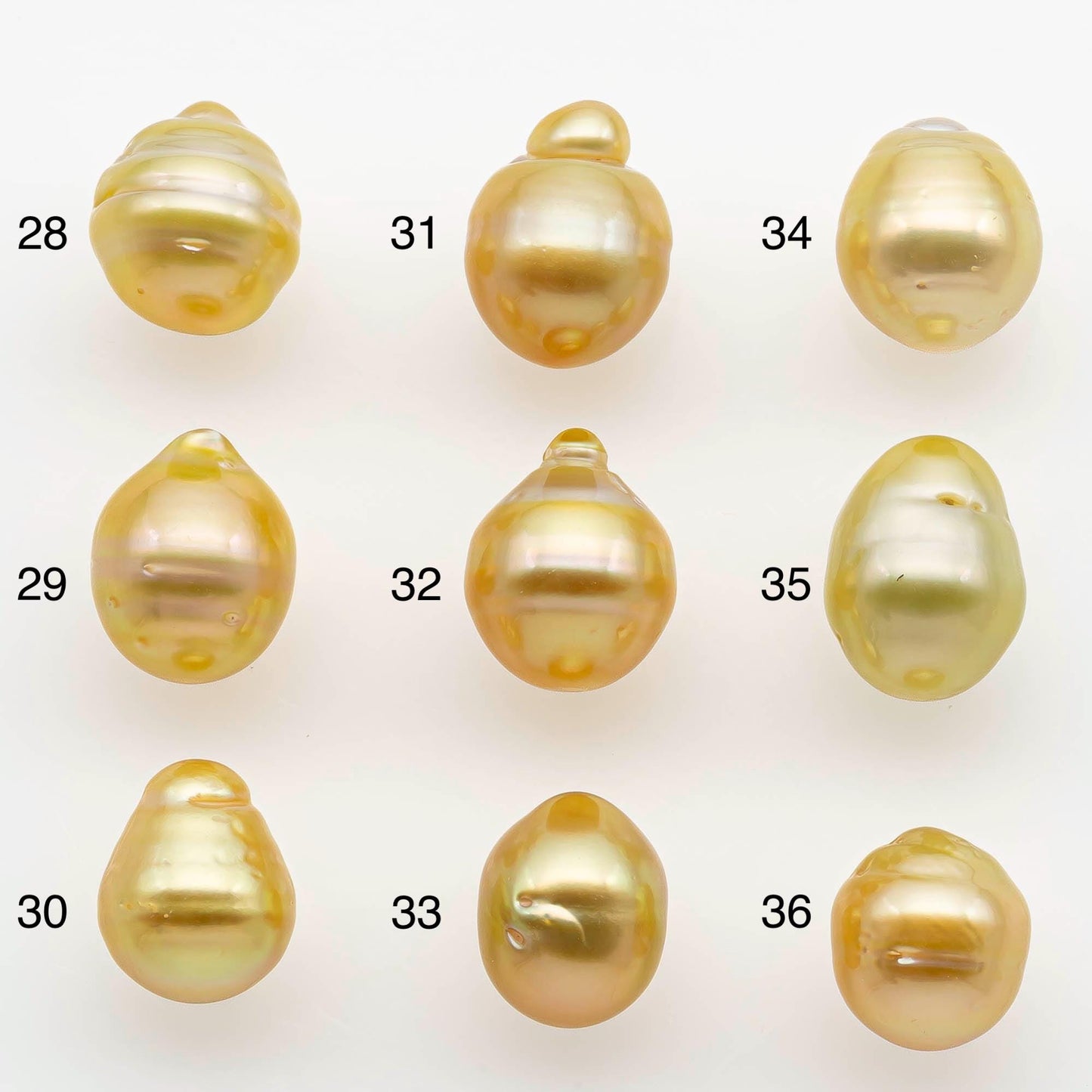 9-10mm South Sea Pearl, Gold Drop Single Piece Nondrilled with High Luster and Minor Blemishes for Jewelry Making, SKU # 2553GS