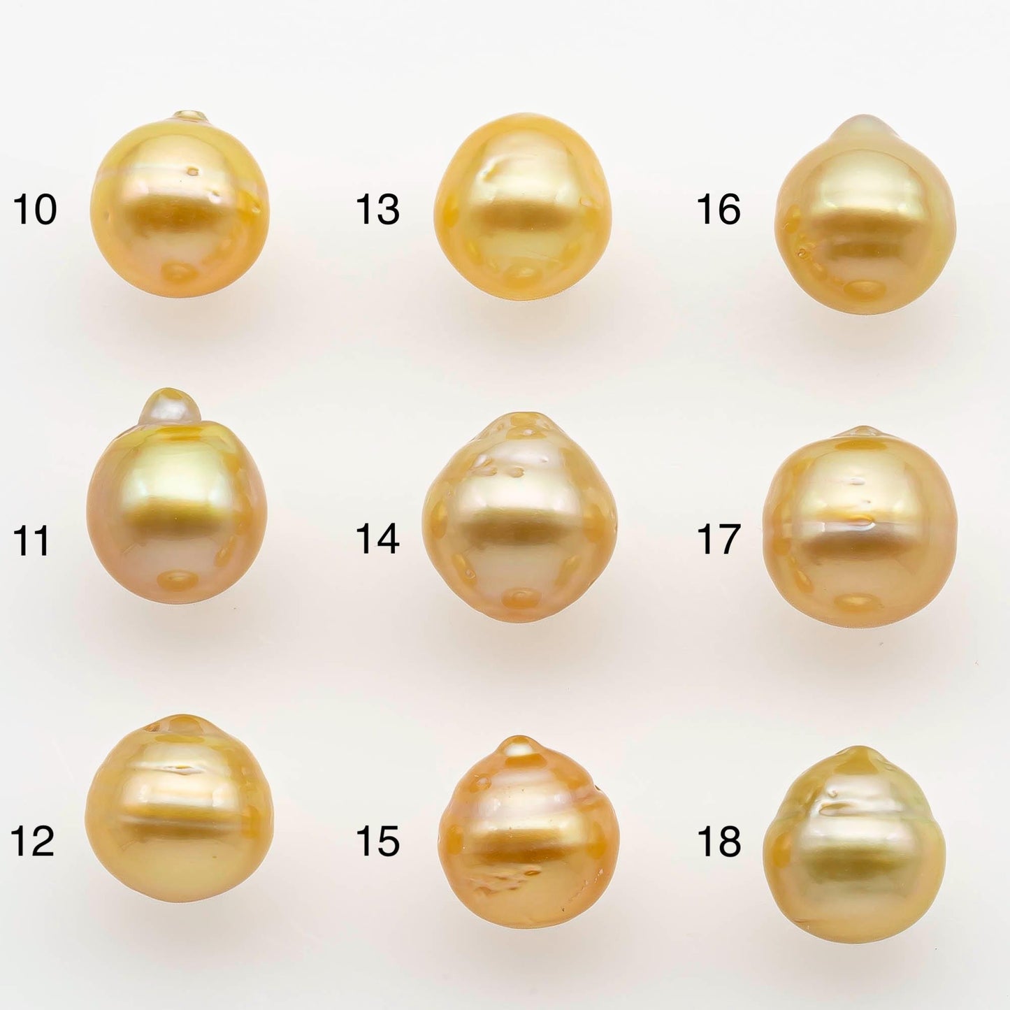 9-10mm South Sea Pearl, Gold Single Piece Nondrilled with High Luster and Minor Blemishes for Jewelry Making, SKU # 2555GS
