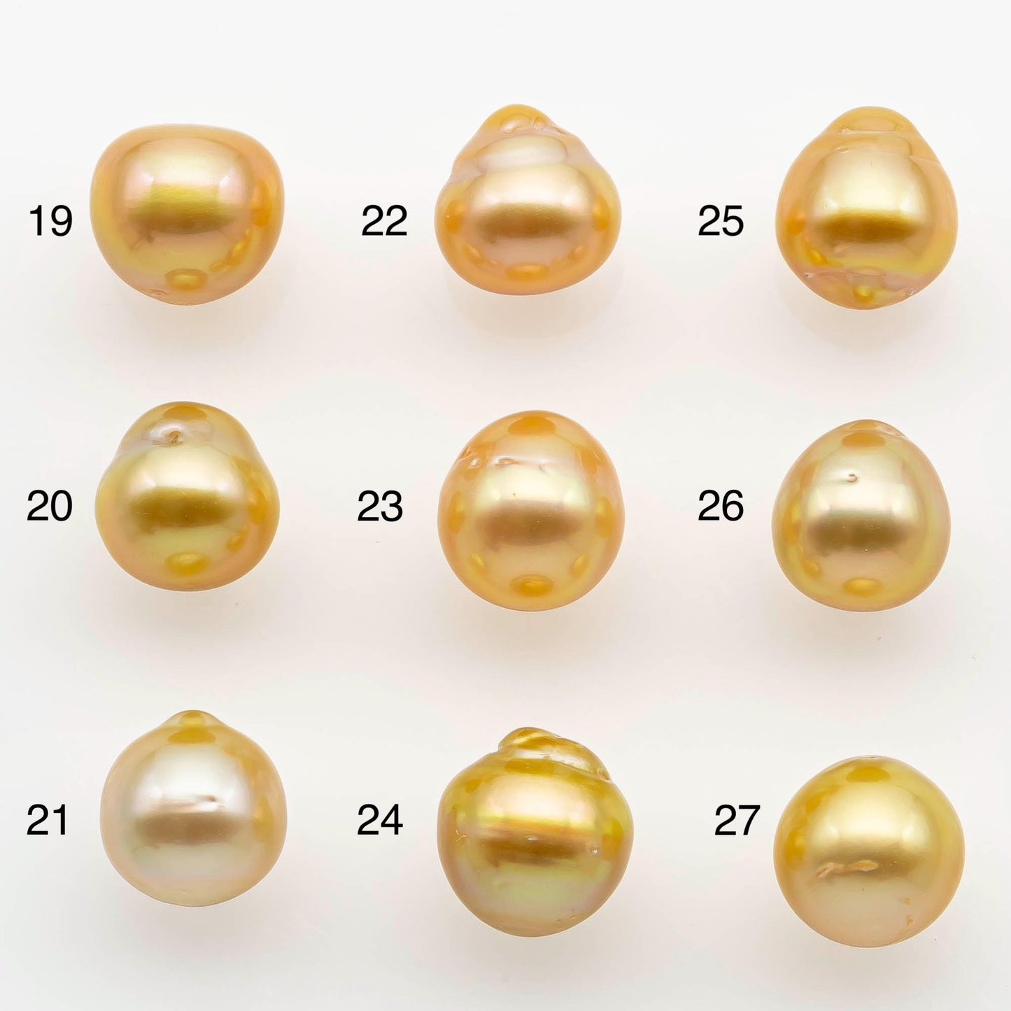 9-10mm South Sea Pearl, Gold Single Piece Nondrilled with High Luster and Minor Blemishes for Jewelry Making, SKU # 2555GS