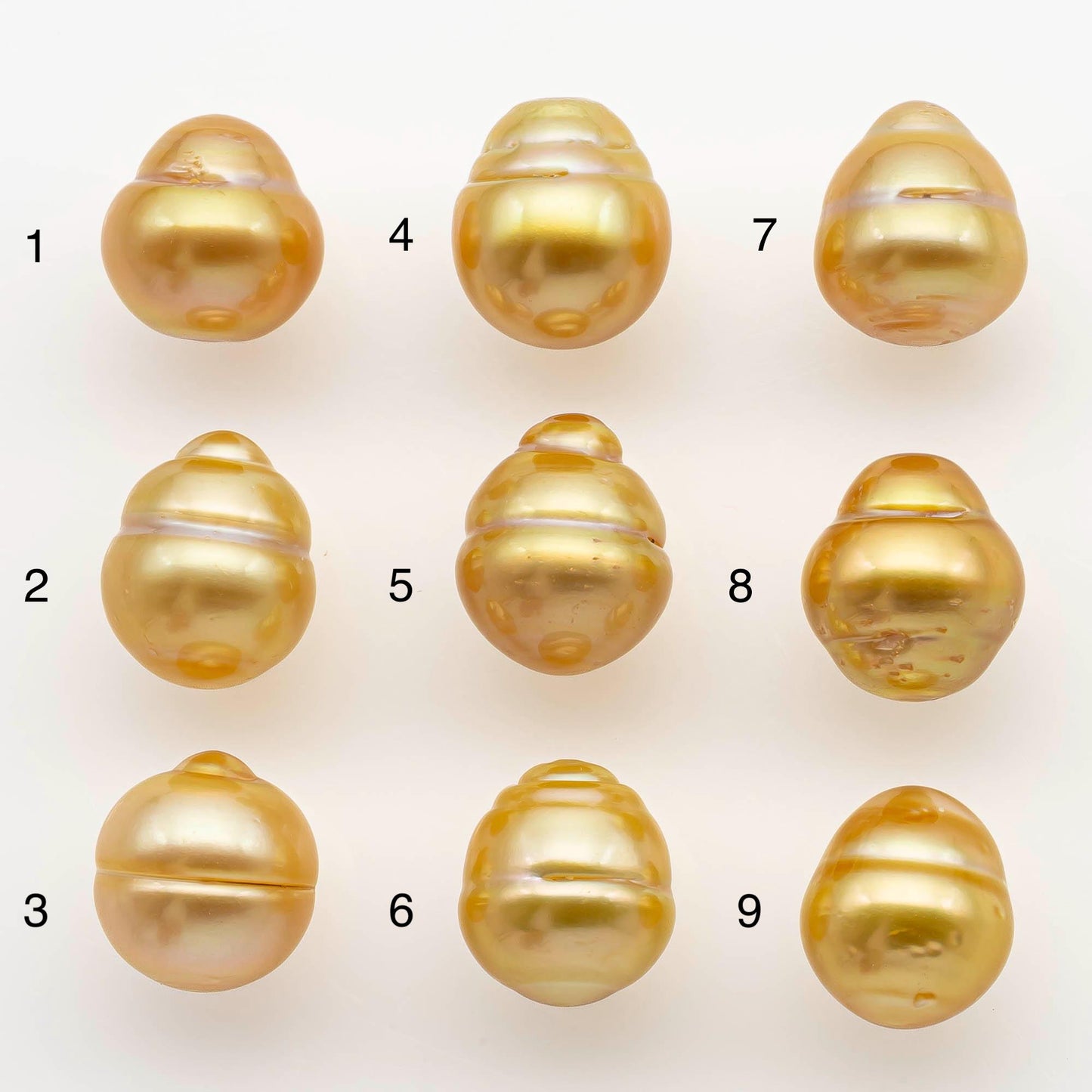 10-11mm South Sea Pearl, Gold Drop Single Piece Nondrilled with High Luster and Minor Blemishes for Jewelry Making, SKU # 2559GS